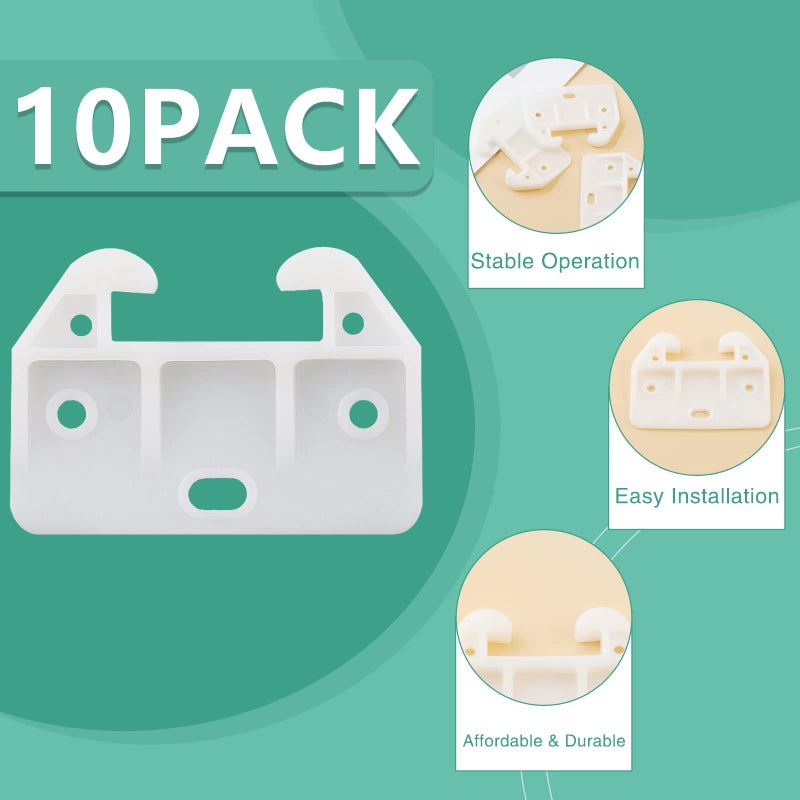 Litoexpe 11 Pieces White Plastic Drawer Guides Rear Drawer Replacement Guides Brackets with Screws  Drawer Track Parts for Furniture  Dressers  Wardrobe (59x41x16.5mm) - Image 3